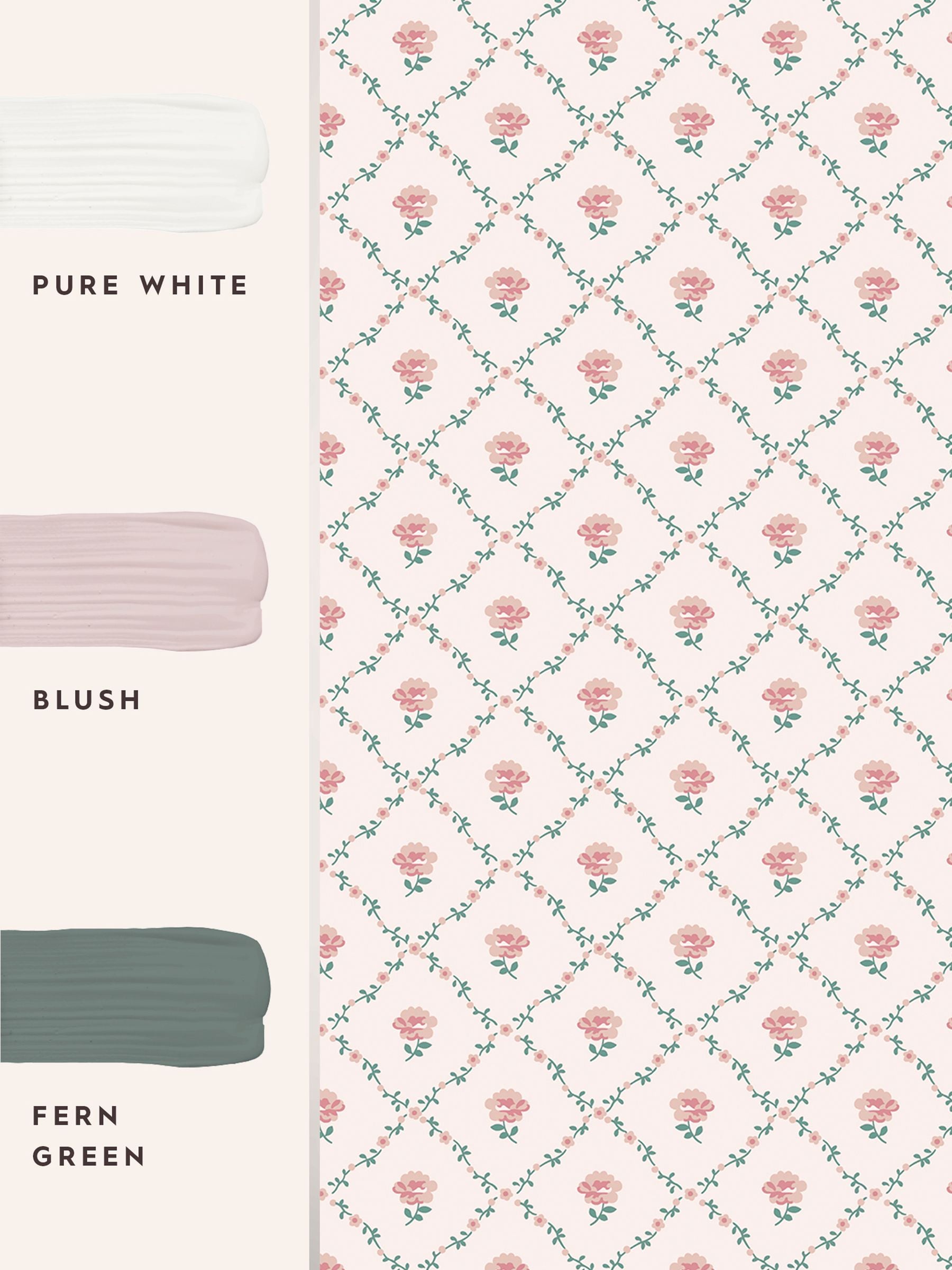 Laura Ashley Coral Pink Kate wallpaper roll (British brand)