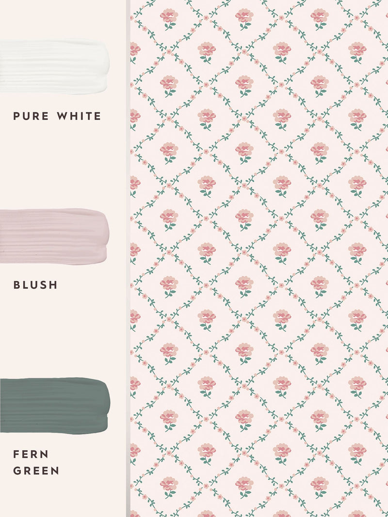 Laura Ashley Coral Pink Kate wallpaper roll (British brand)