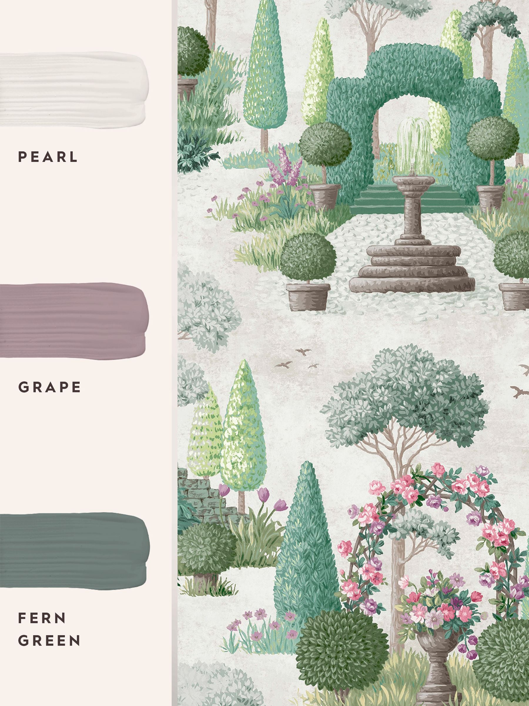 Laura Ashley fern green Naunton Folly wallpaper 10M - British product