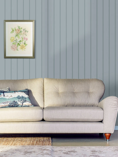 Next Laura Ashley Seaspray Blue Chalford Wood Panelling Wallpaper 10m- Buy online at McGrocer