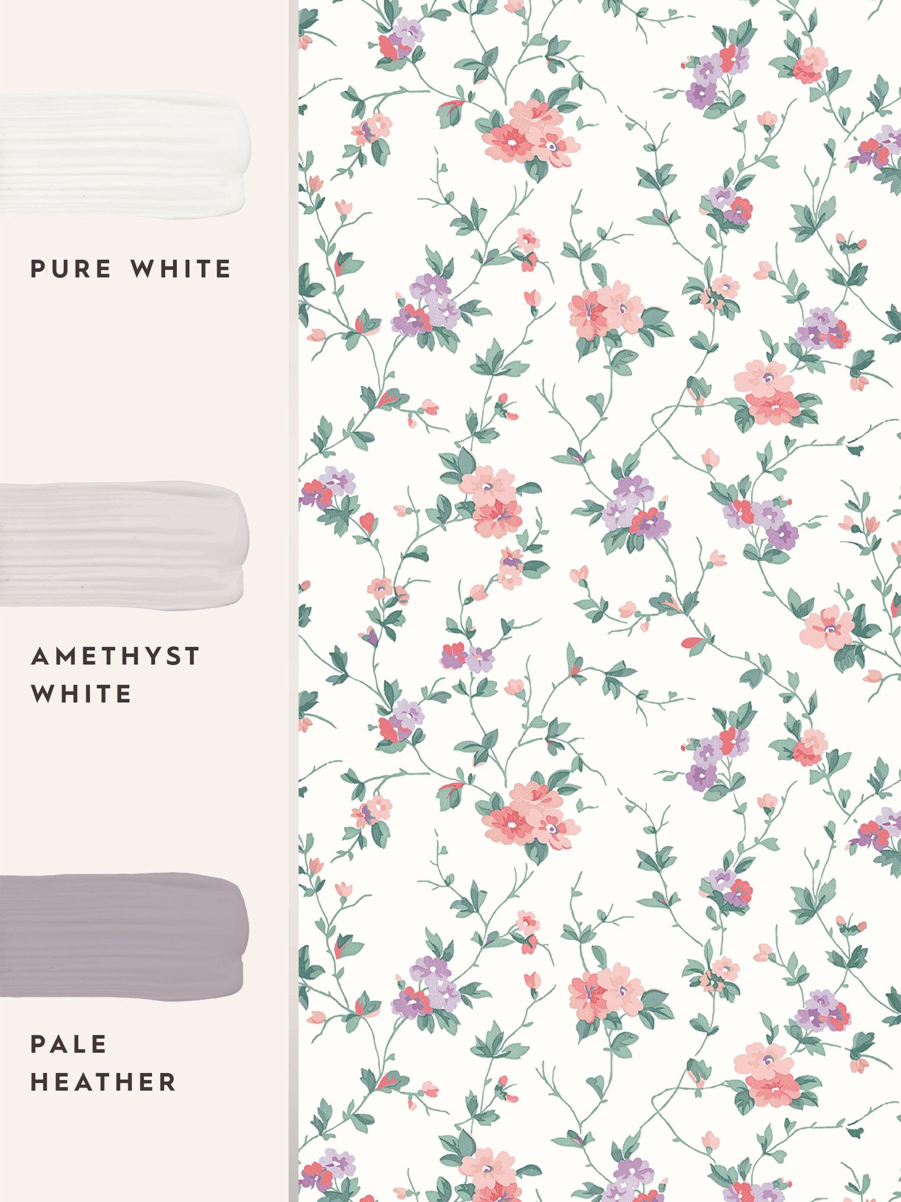 Laura Ashley Coral Pink Priory wallpaper 10-metre roll, UK version