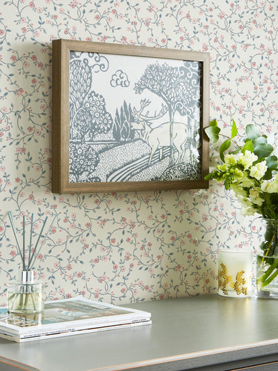 Next Laura Ashley Dark Duck Egg Blue Blencow Sprig Wallpaper 10m x 52cm- Buy online at McGrocer