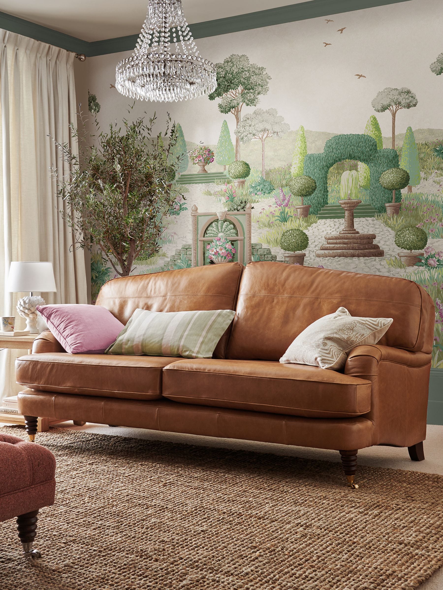 Laura Ashley Fern Green Naunton Folly mural 3m (British brand)