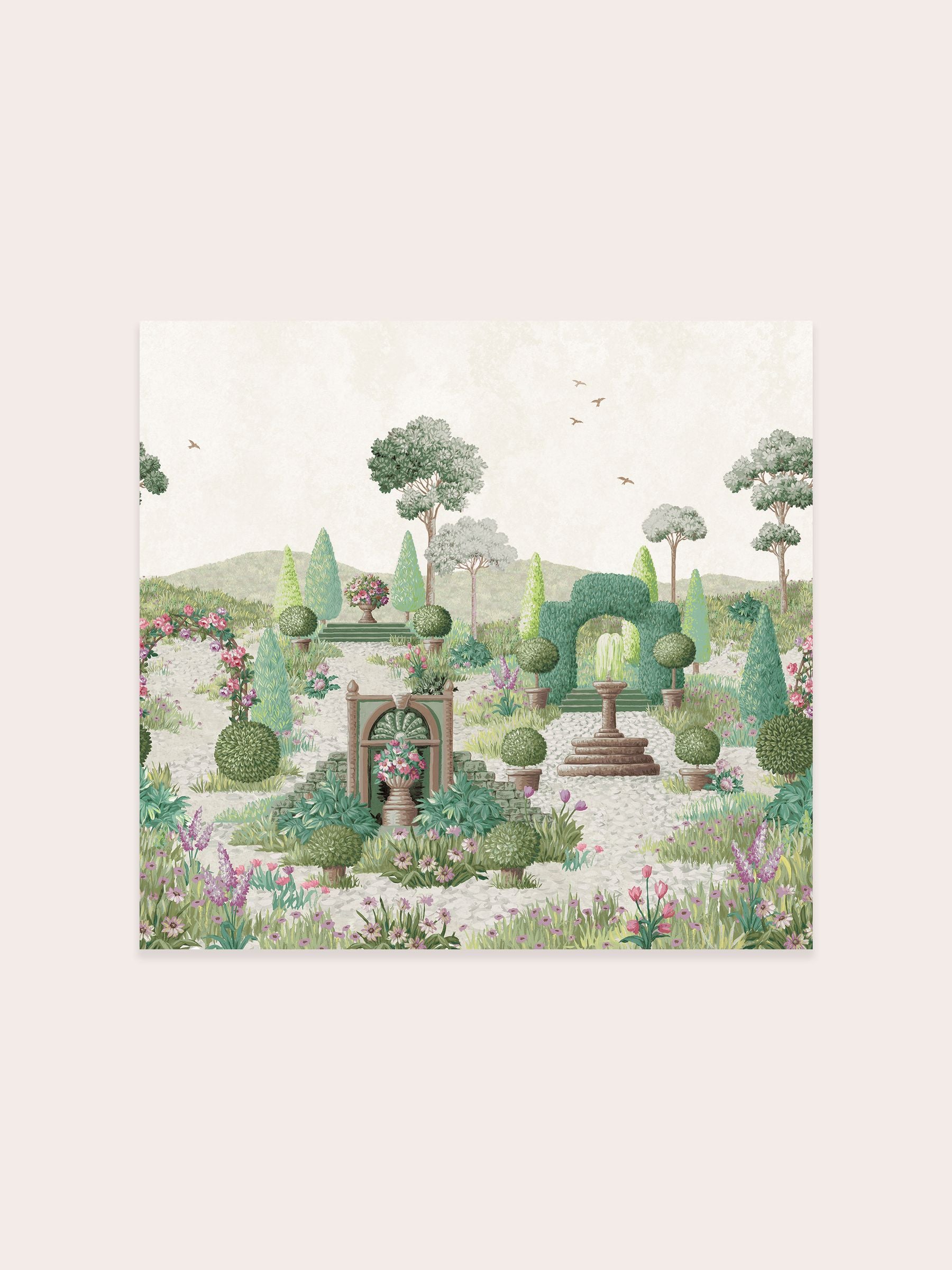 Laura Ashley Fern Green Naunton Folly mural 3m (British brand)