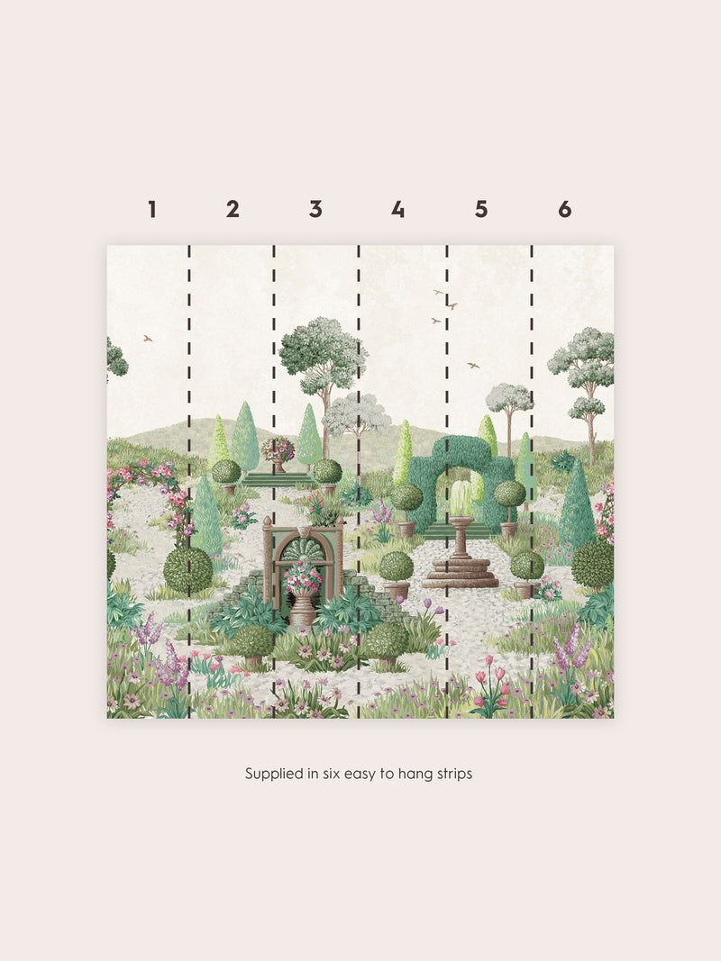 Laura Ashley Fern Green Naunton Folly mural 3m (British brand)