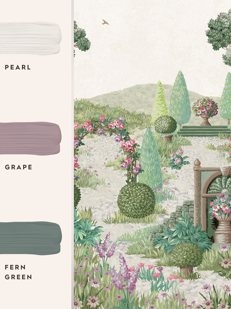Laura Ashley Fern Green Naunton Folly mural 3m (British brand)