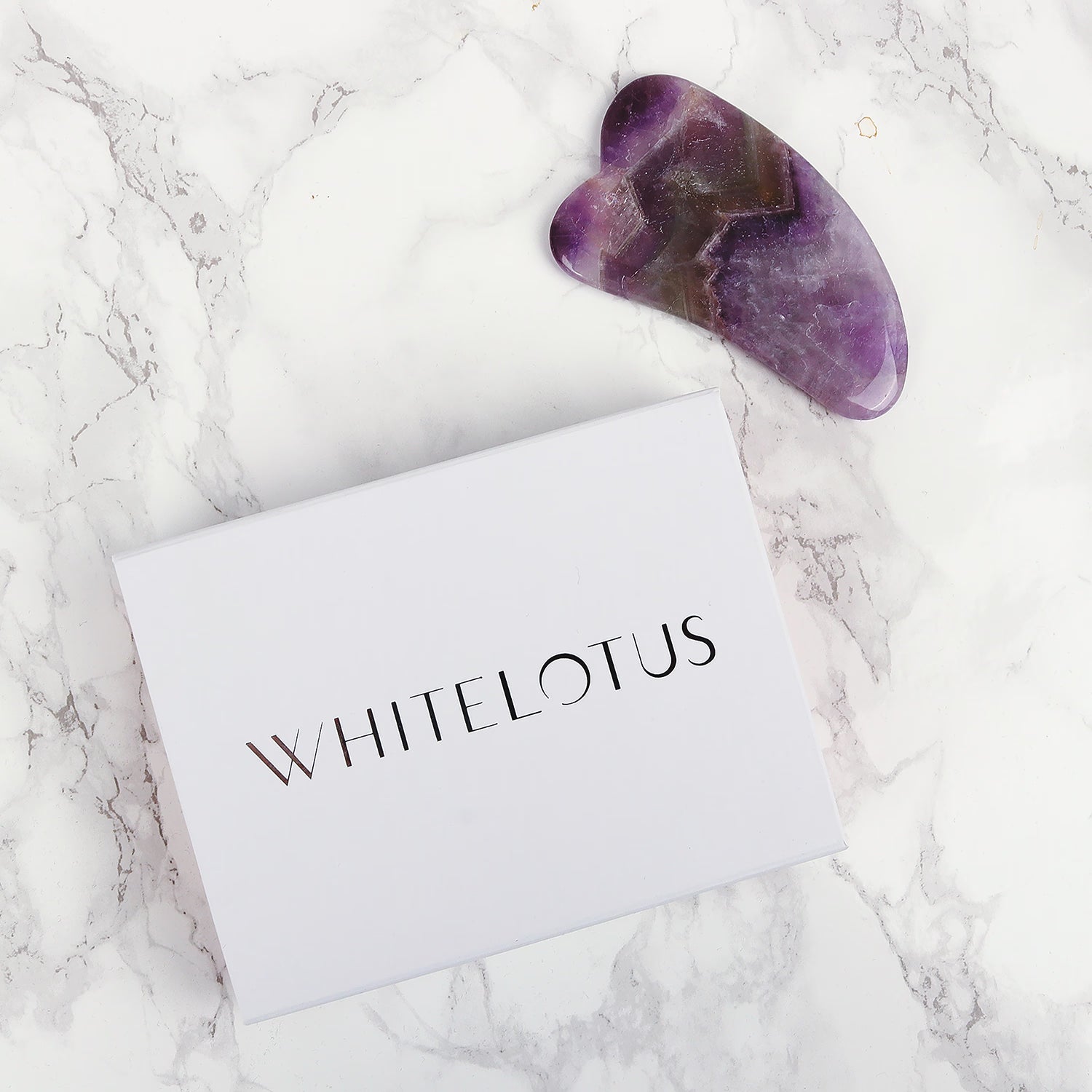White Lotus Beauty amethyst gua sha facial tool, UK version