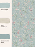 Laura Ashley Mosedale Posy wallpaper duck egg blue 10m - British product
