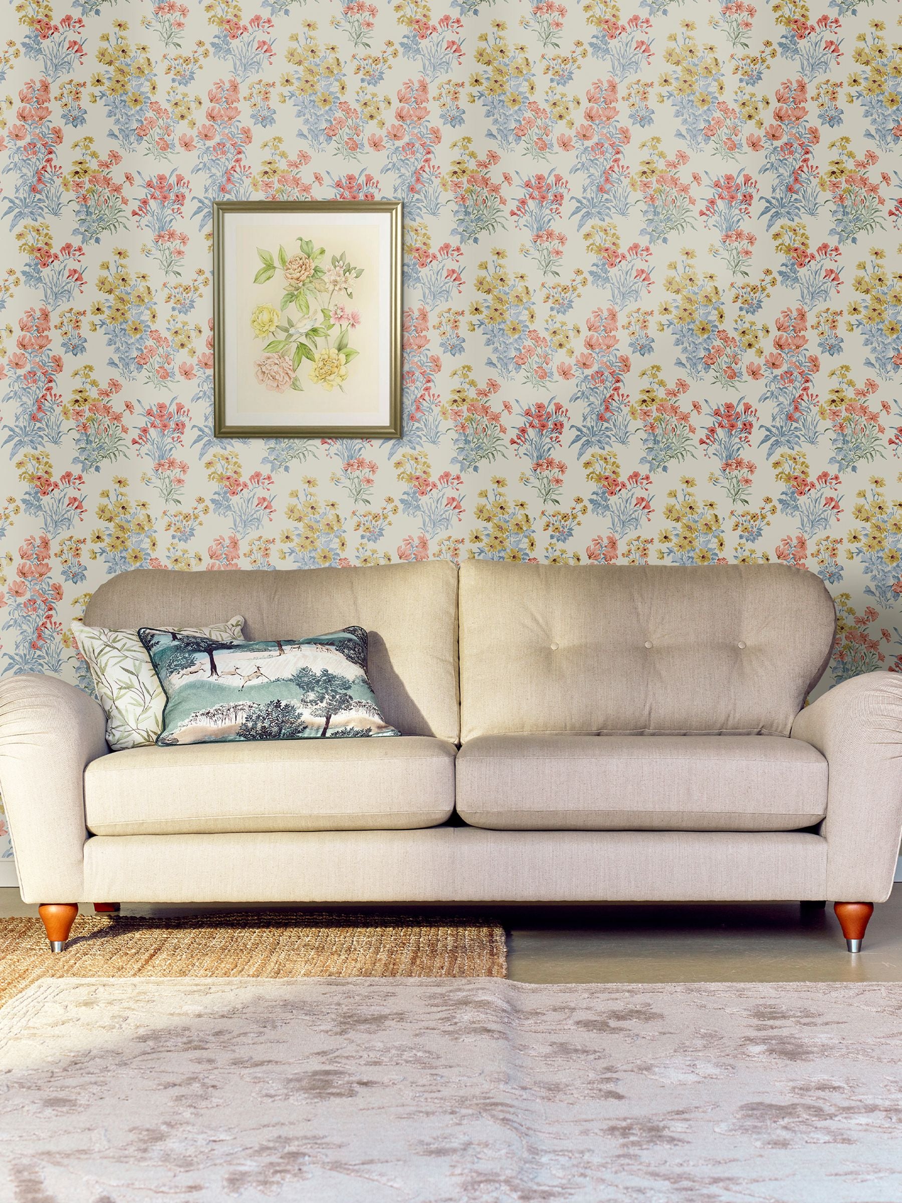 Laura Ashley Ochre Yellow Megan wallpaper 10m roll - British product