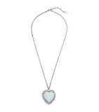 Valentino Garavani crystal heart necklace palladium finish, UK version