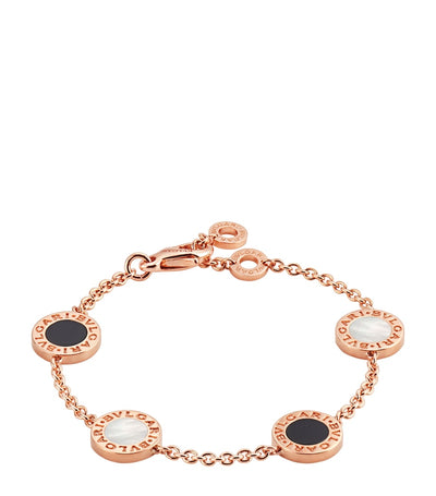 Harrods Bvlgari Bvlgari Rose Gold Mother-of-Pearl and Onyx Bracelet- Buy online at McGrocer