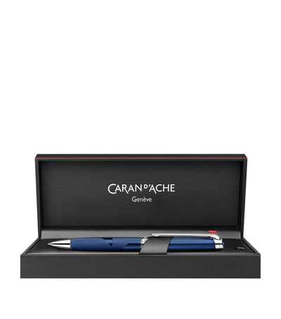 Harrods Caran d'Ache Léman Bleu Marin Ballpoint Pen- Buy online at McGrocer