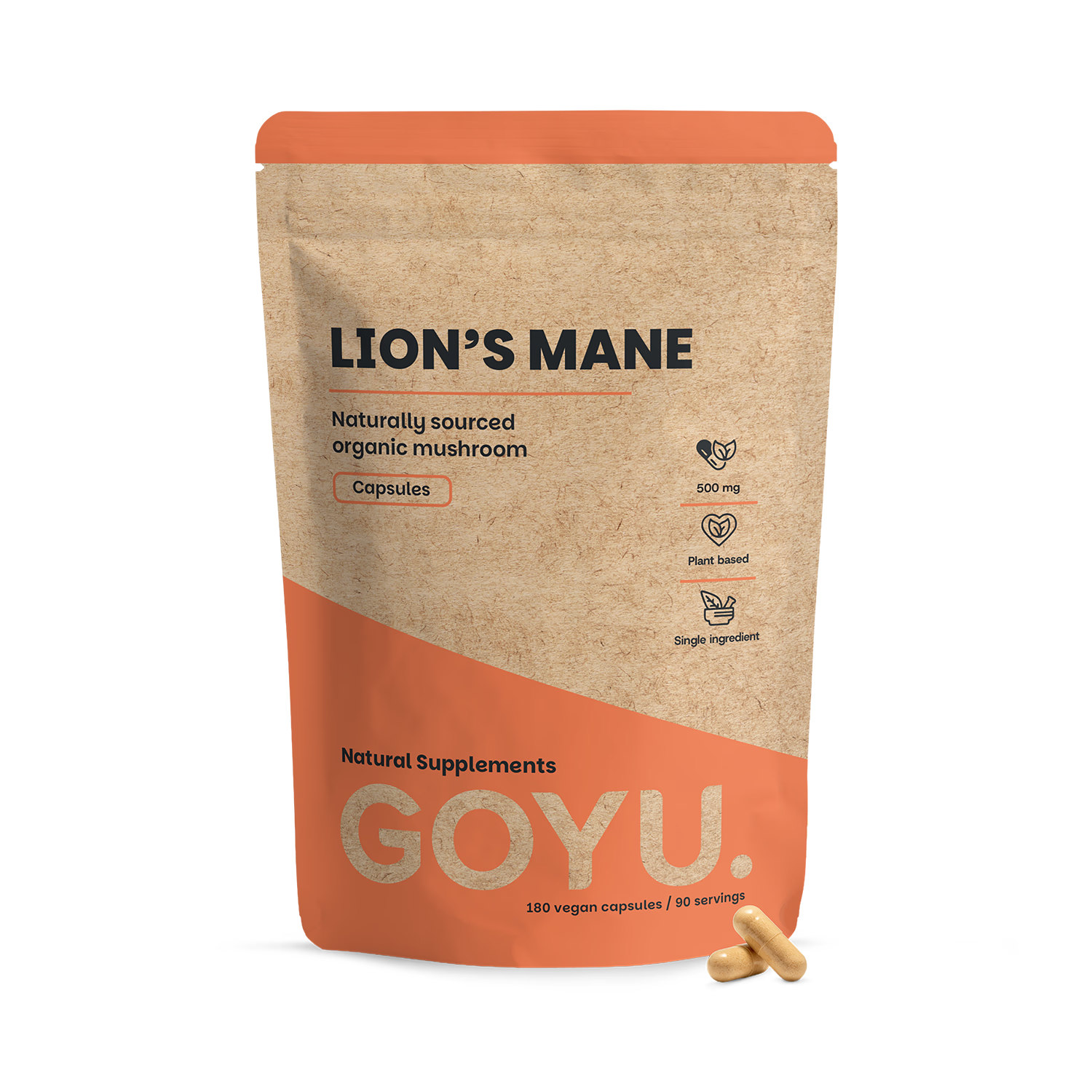 GOYU Lion's Mane capsules 500mg organic 60 capsules - British product