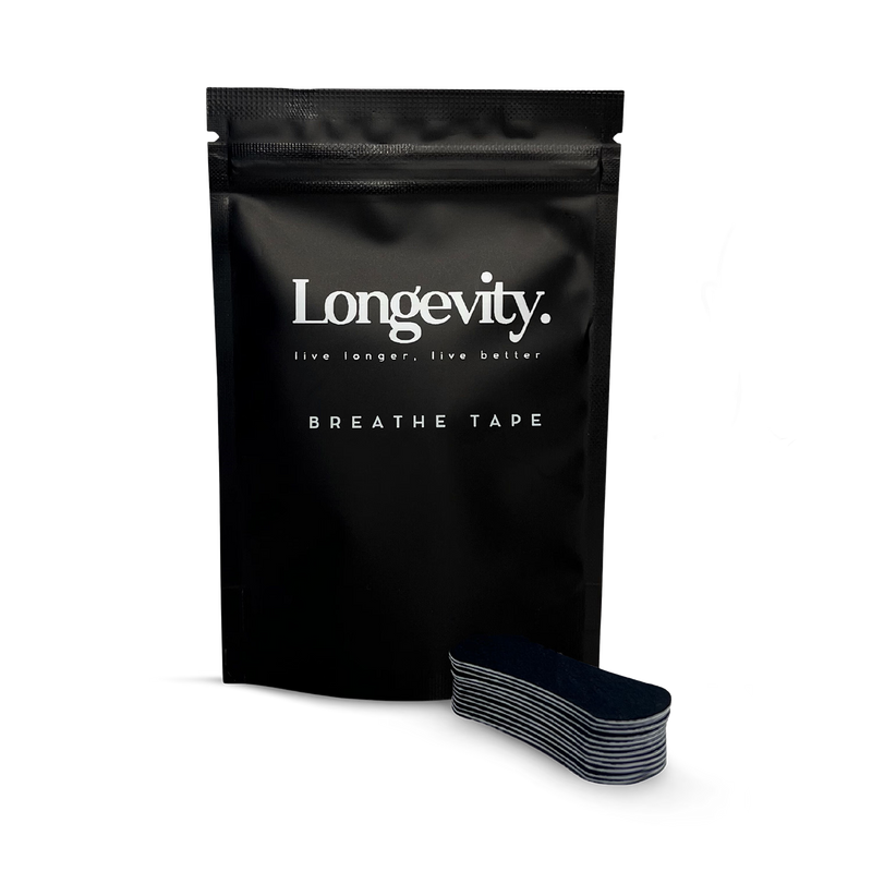 Longevity Breathe Tape nasal strips 30 count, imported from the UK