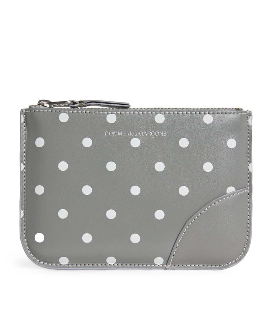 Comme Des Garçons Wallet polka-dot zipped pouch leather (British brand)