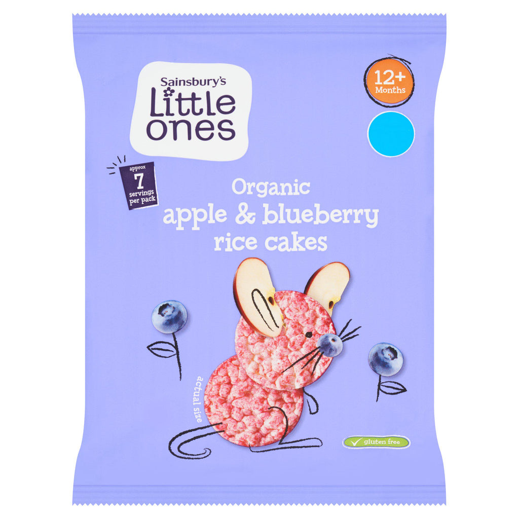 Sainsbury's Little Ones Organic Apple & Blueberry Rice Cakes 12+ Months 40g