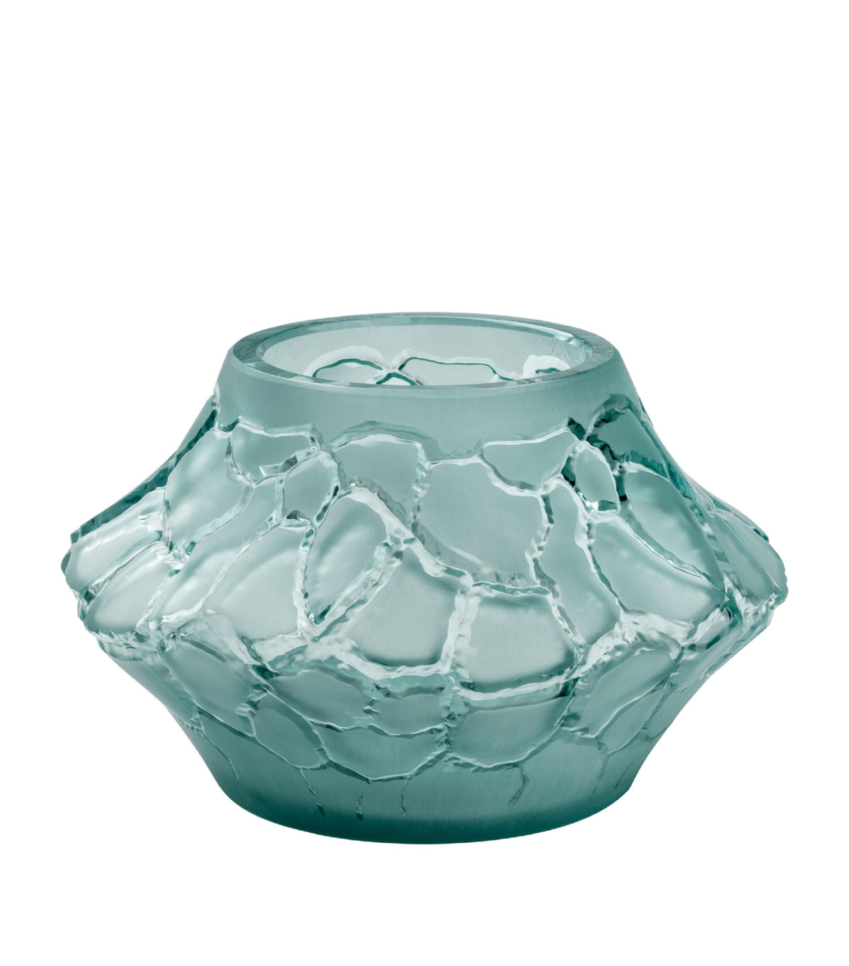 Lalique Crystal Caldera Vase-Votive with Cracked Pattern, 10.5cm Height, UK version
