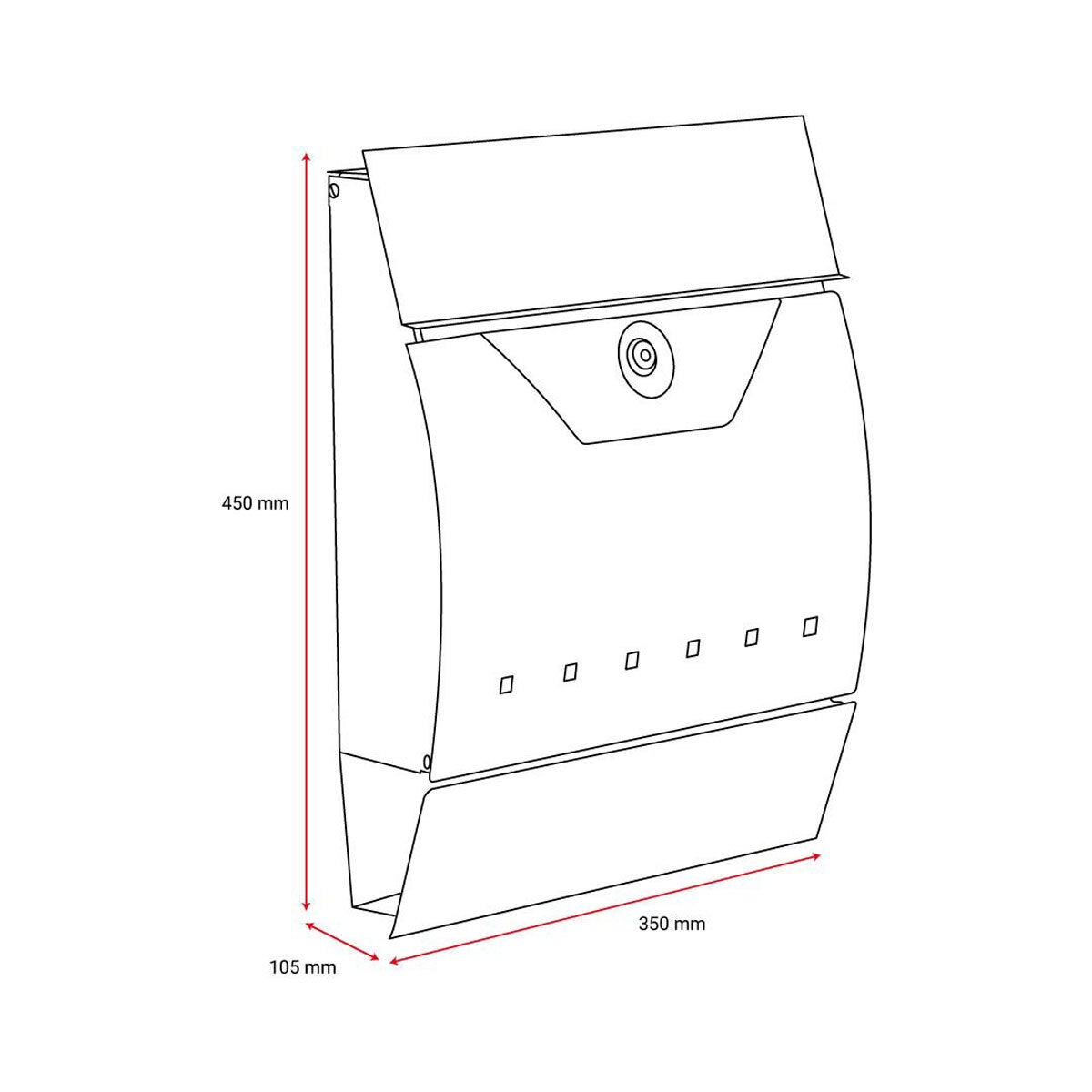 Phoenix Estilo front loading letter box graphite grey (British brand)