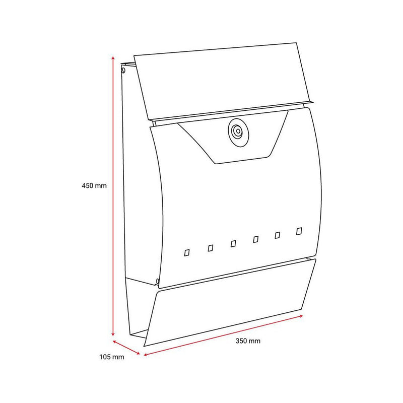 Phoenix Estilo front loading letter box graphite grey (British brand)