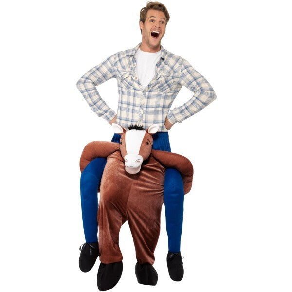 Smiffys piggyback horse costume brown one-piece suit (British brand)