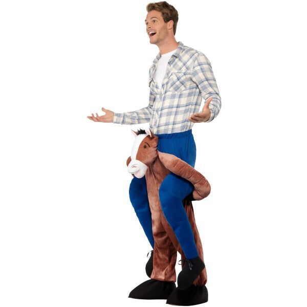 Smiffys piggyback horse costume brown one-piece suit (British brand)