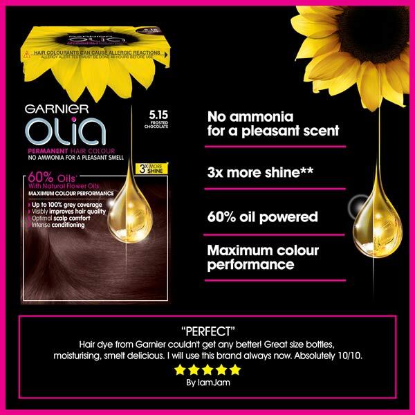 Garnier Olia 5.15 Frosted Chocolate Brown Permanent Hair Dye GOODS Superdrug   