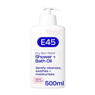 E45 Tørr hudlindring Dusj- & Badeolje 500ml