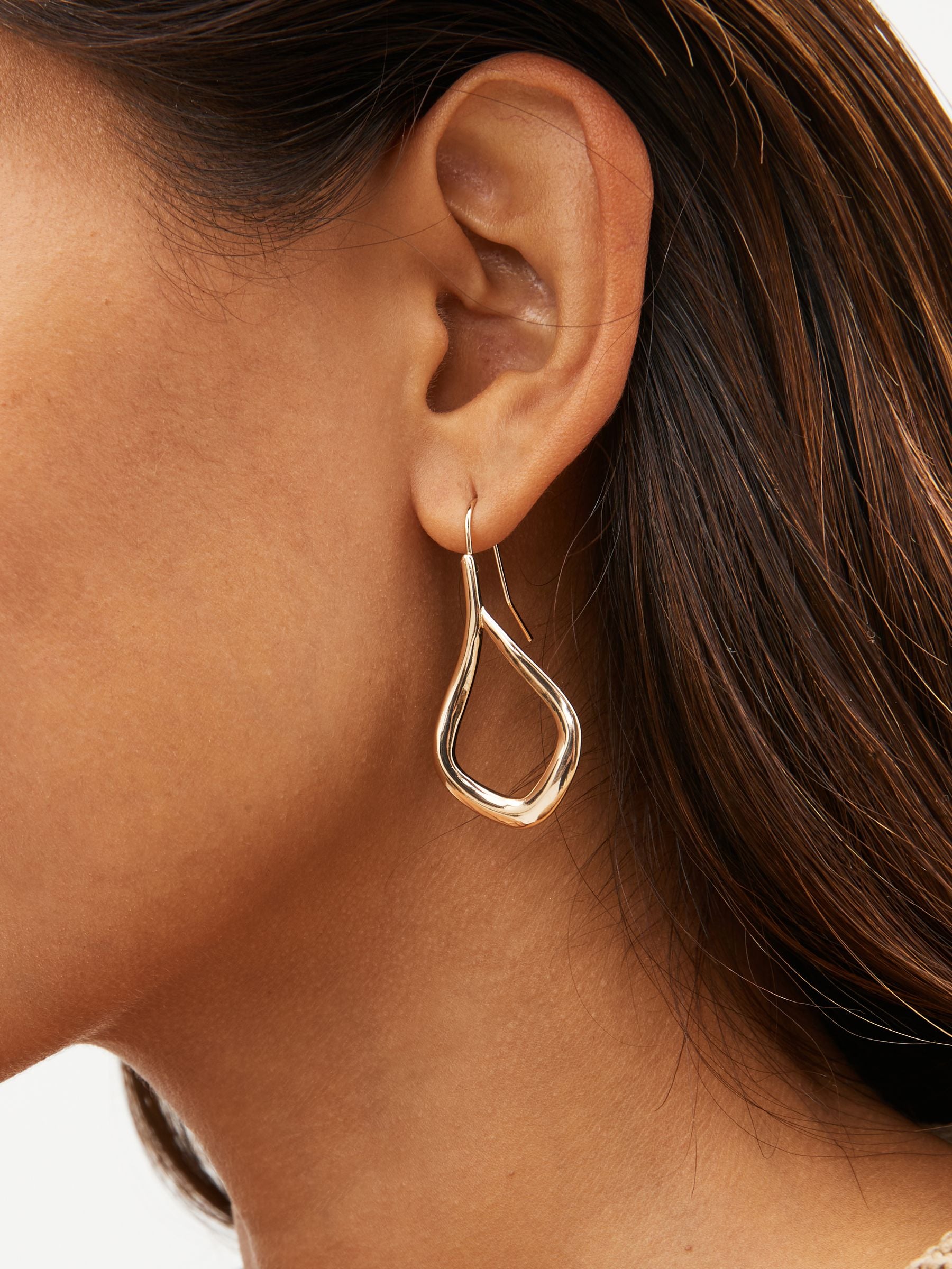 Gold tone tear drop earrings, UK version