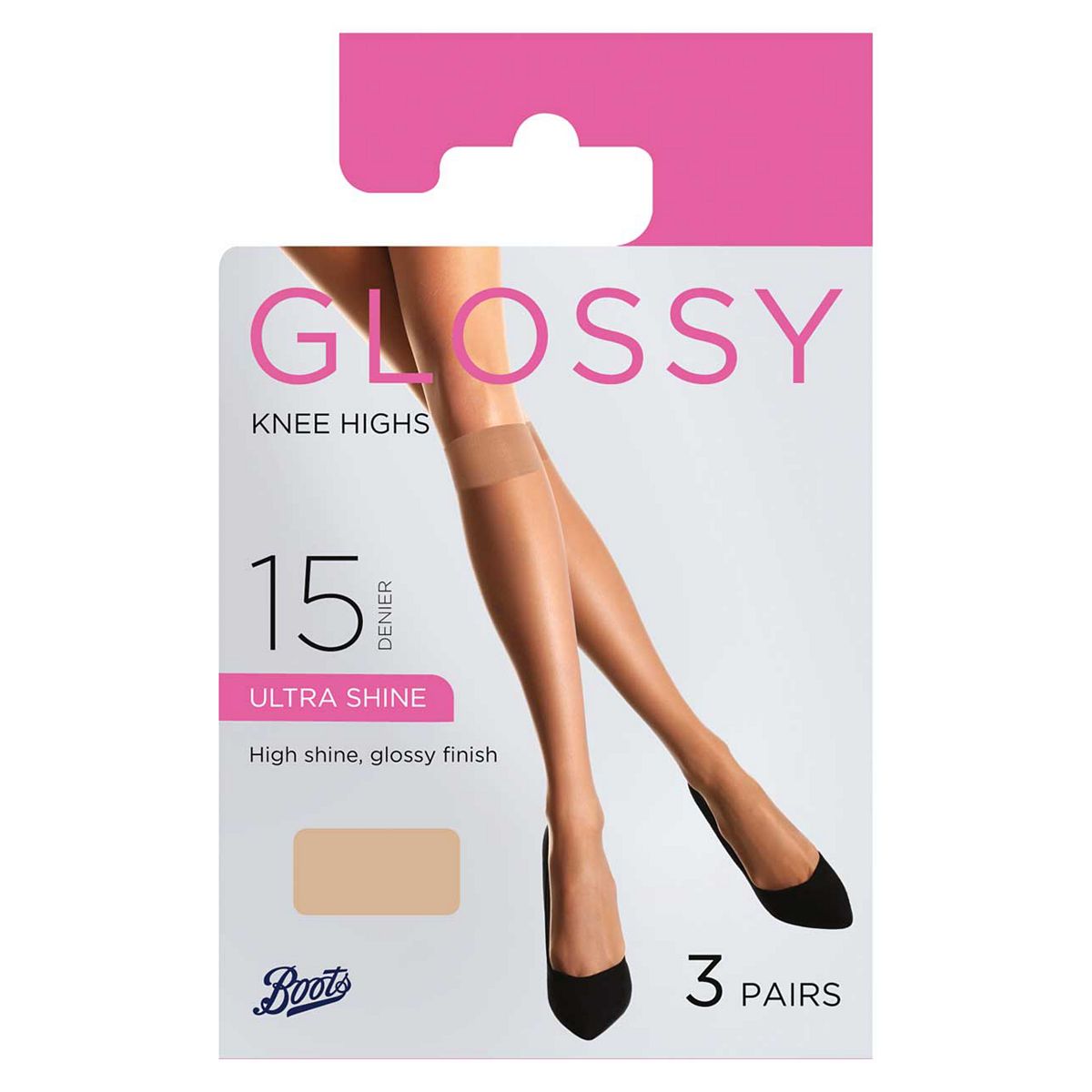 Boots Glossy Knee Highs 3 pair pack Natural Tan One Size GOODS Boots   