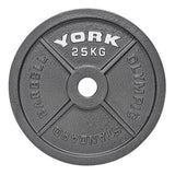 York 25kg cast iron weight plate, UK version