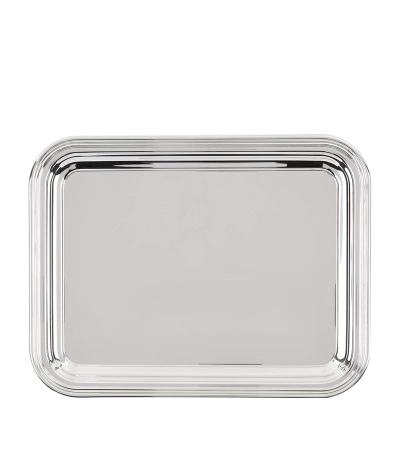 Greggio silver-plated Georgian rectangular tray 34cm x 26cm, UK version