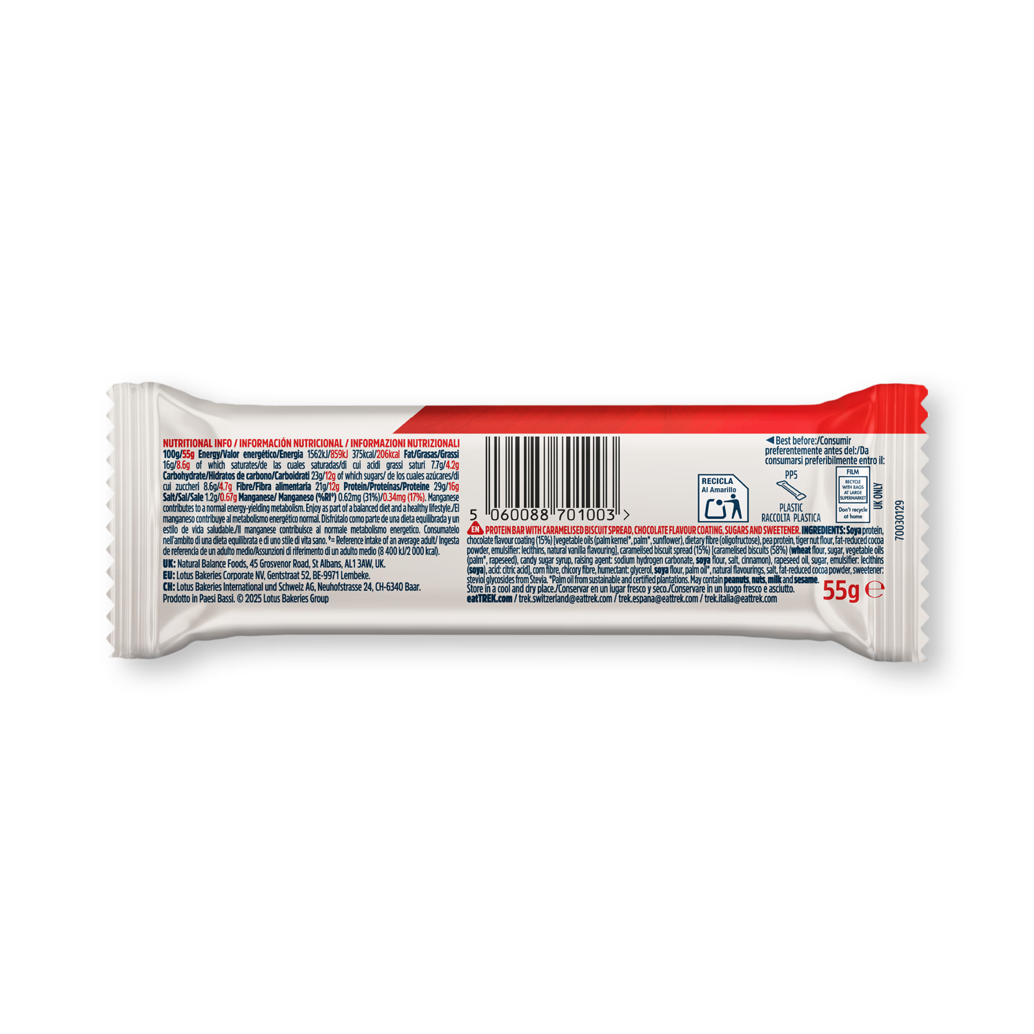 TREK Biscoff protein bar multipack 12x55g, UK version