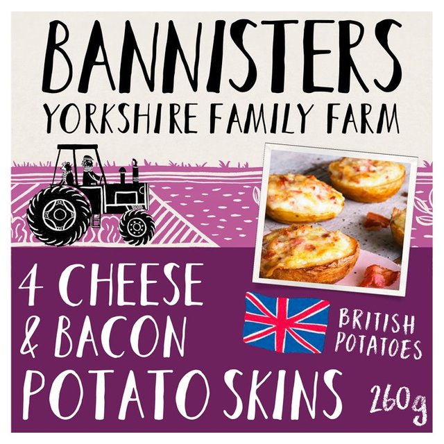 Bannisters Farm 4 Cheese & Bacon Baked Potato Skins   260g GOODS M&S   