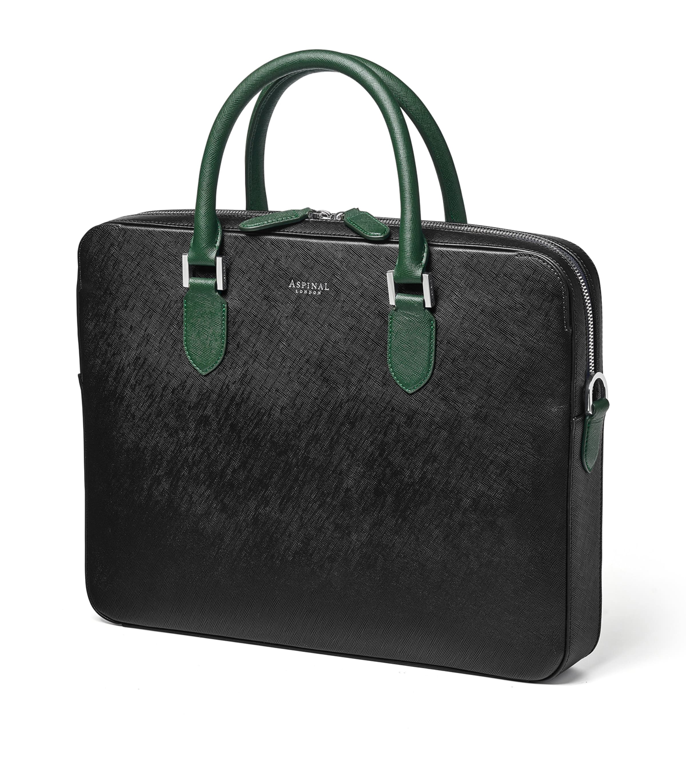 Aspinal of London slim leather Shield briefcase (British brand)