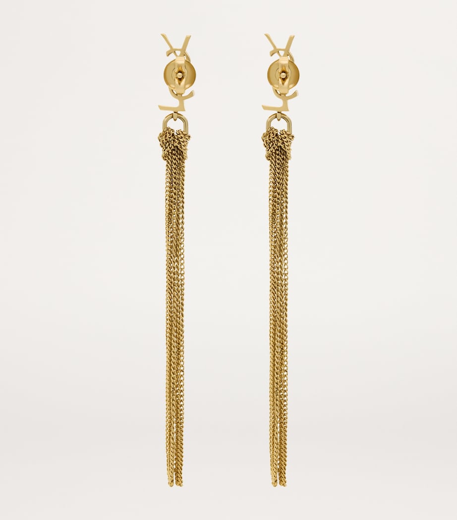 Saint Laurent Cassandre tassel pendant earrings, UK version