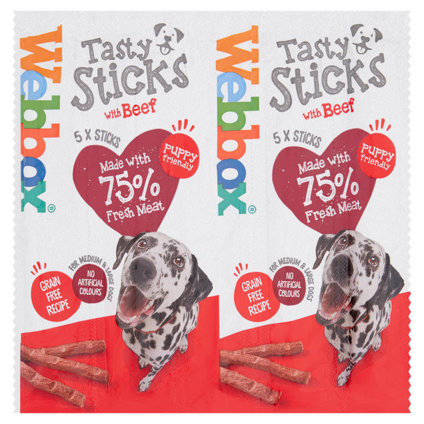 Webbox Dogs Delight Large Sticks with Beef Dog Treat 5 Pack