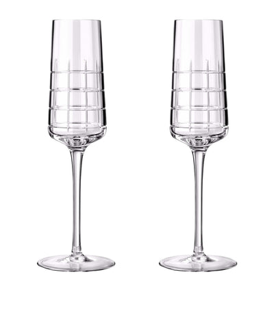 Harrods Christofle Graphik Crystal Champagne Flutes Set of 2 170ml- Buy online at McGrocer