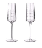 Christofle Graphik Crystal champagne flutes set of 2 170ml - British product