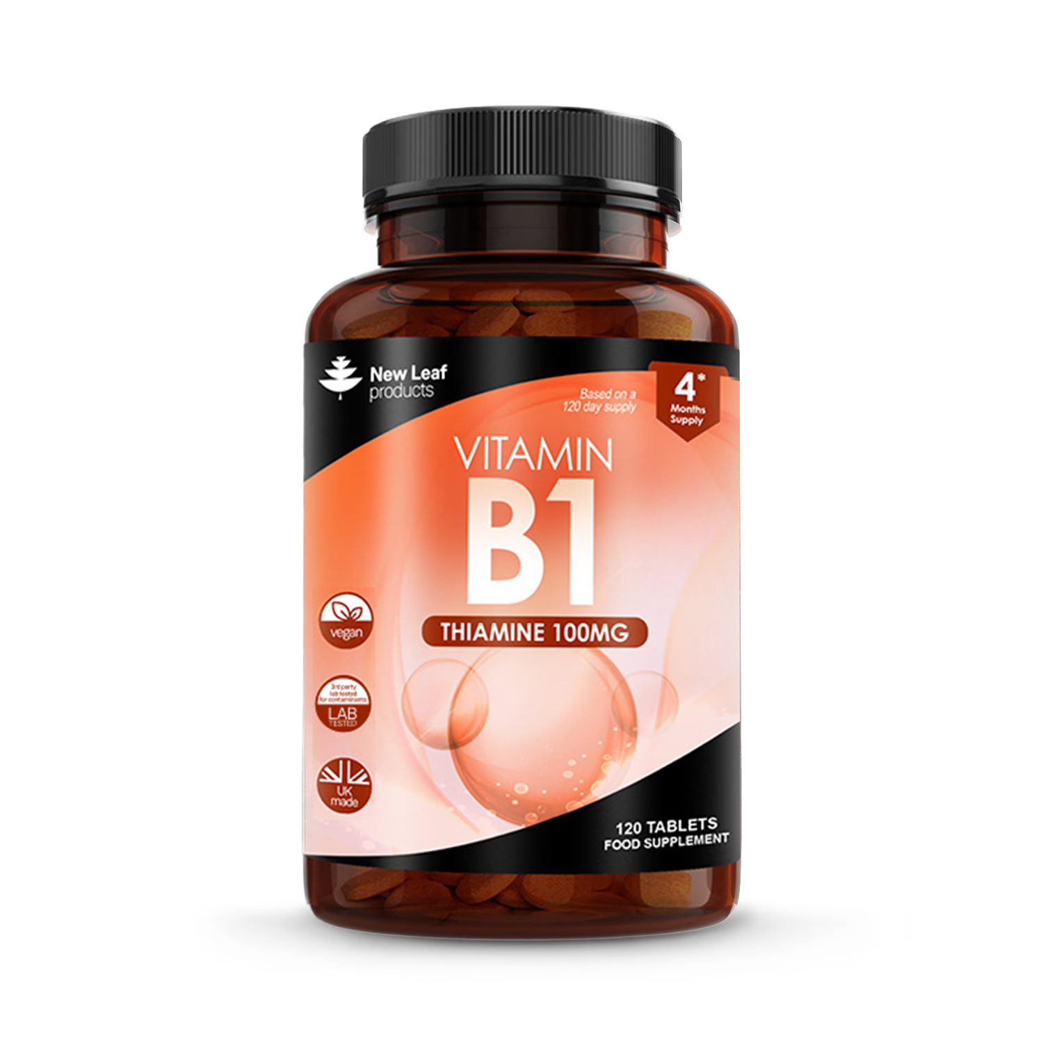 New Leaf Vitamin B1 Thiamine Tablets 120 tablets, UK version