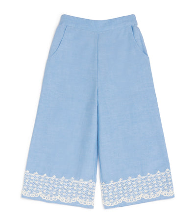 Louise Misha Cotton Embroidered Florelia Trousers Children's Trousers 3-10 Years