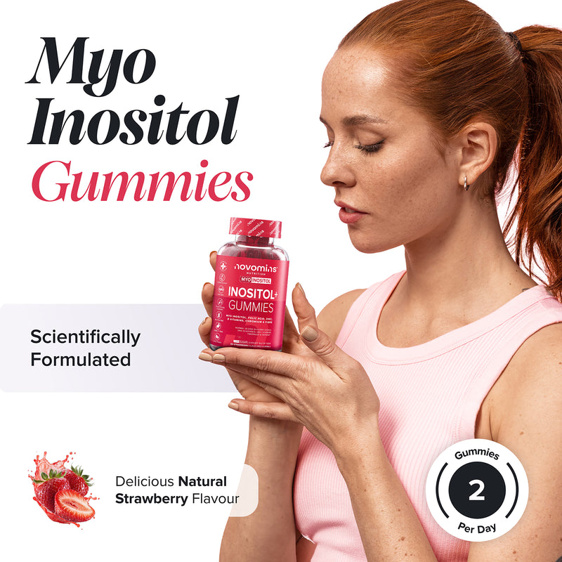 Novomins Inositol+ Strawberry Flavour Gummies 60 Count imported from the UK