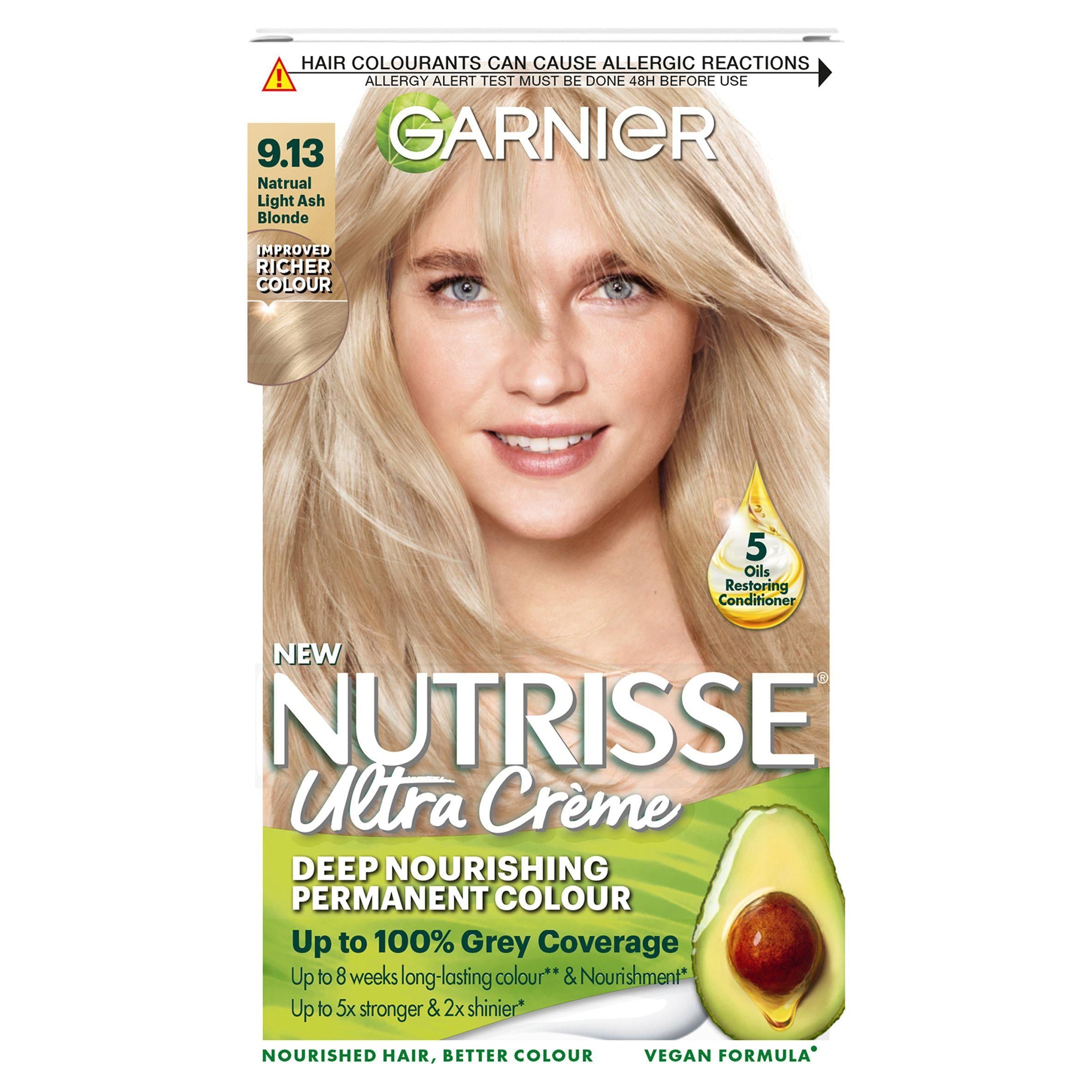 Garnier Nutrisse Permanent Hair Dye Natural Light Ash 9.13 Beauty at home Sainsburys   