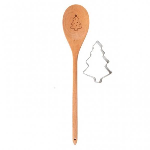 Something Different wooden spoon set Christmas tree design, UK version
