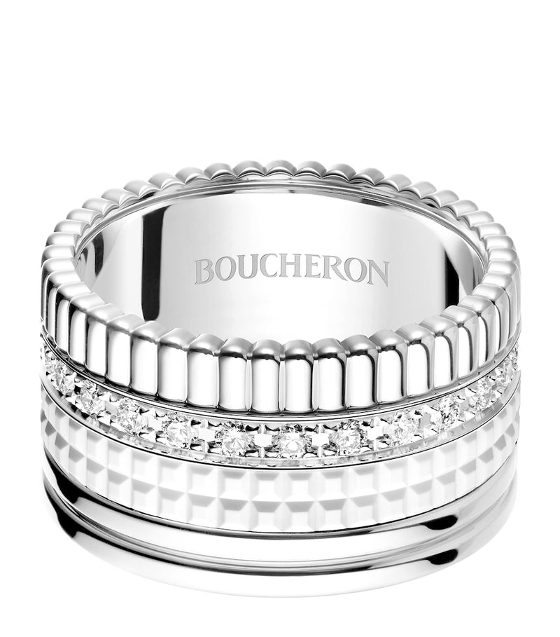 Boucheron Quatre Double White diamond ring 18kt gold - British product