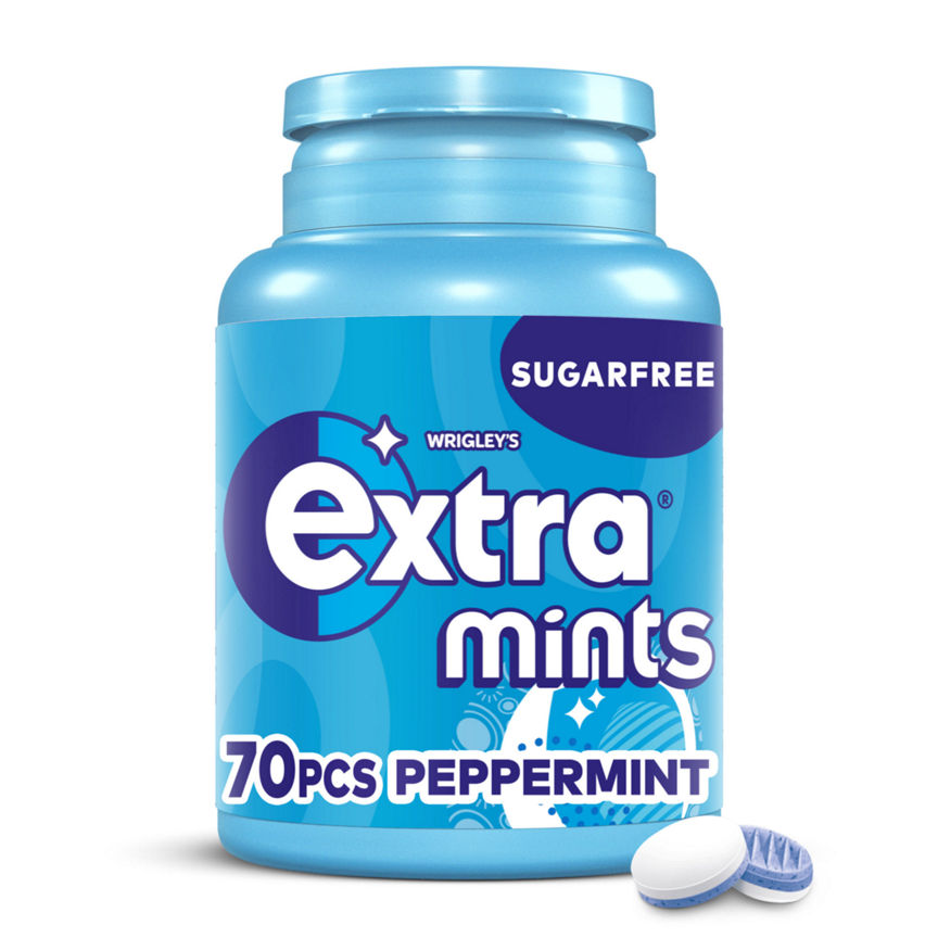 Wrigley's Extra Mints Peppermint Sugar Free Bottle 70 Pieces