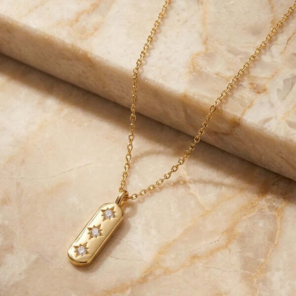 MUCHV star necklace three stars gold silver, imported from the UK