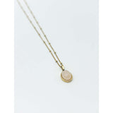 SVNX pink stone pendant necklace stainless steel - British product