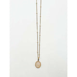 SVNX pink stone pendant necklace stainless steel - British product
