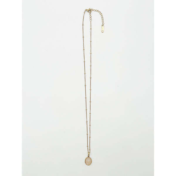 SVNX pink stone pendant necklace stainless steel - British product