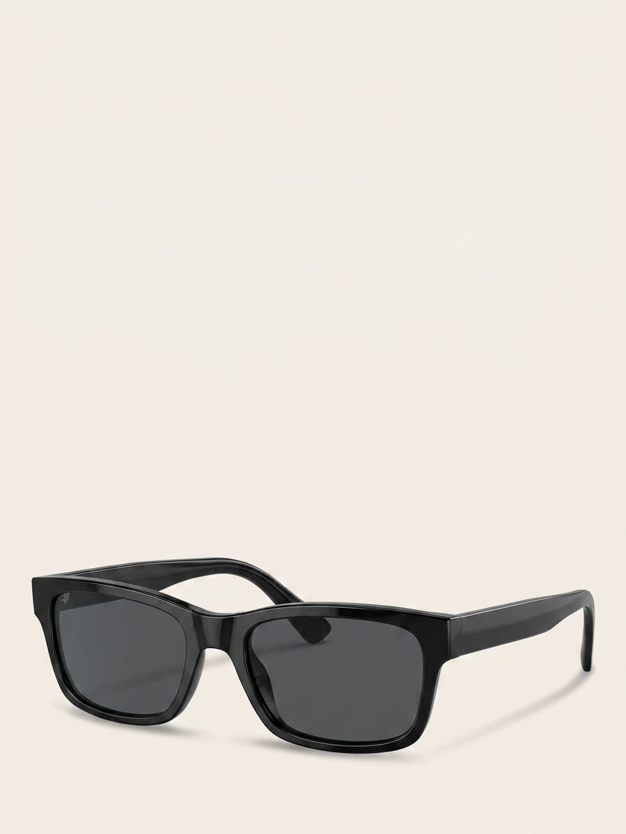 Prada A01S rechteckige Sonnenbrille schwarz grau, importiert aus dem Vereinigten Königreich